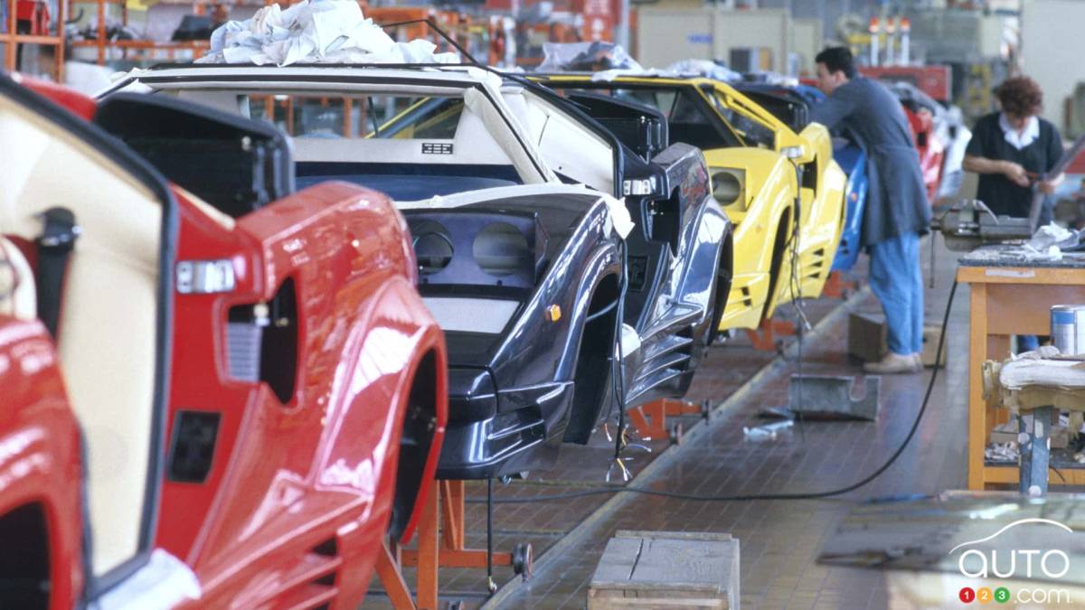 Production of Lamborghini's Countach, in the 1970s