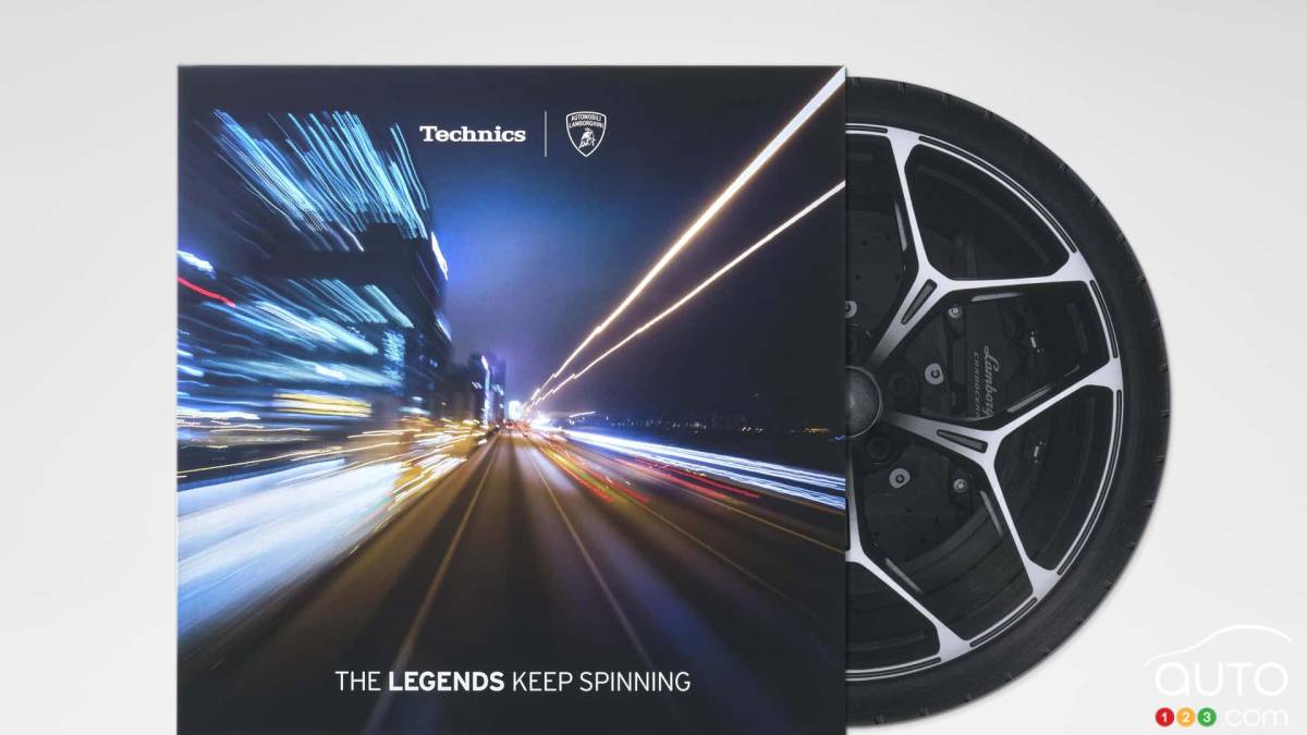 CD in vinile dei suoni del motore V12 Lamborghini, con copertina