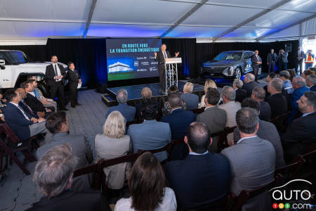 Quebec Premier François Legault during the announcement of the investment