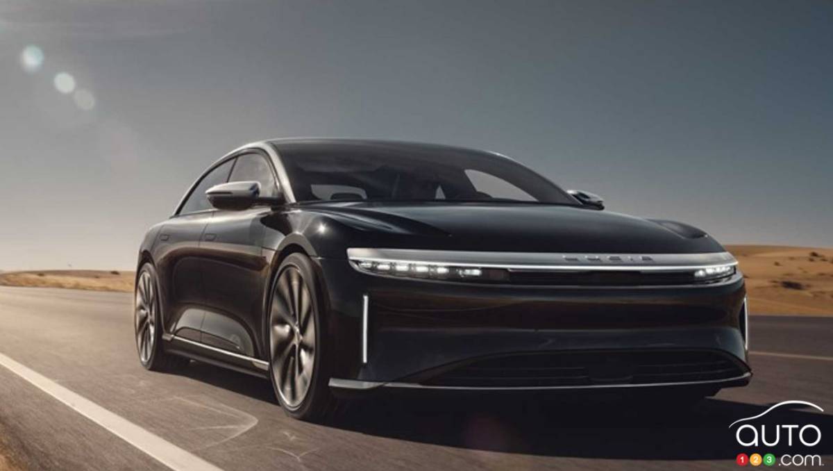 Lucid Air,  trois quarts avant