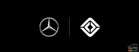 Logos Mercedes-Benz et Rivian