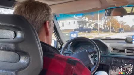 Jim O'Shea at the wheel of his 1991 Volvo 740 GLE