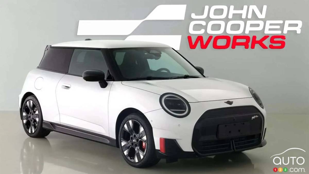 Mini Cooper JCW E 2025 (Chine), trois quarts avant