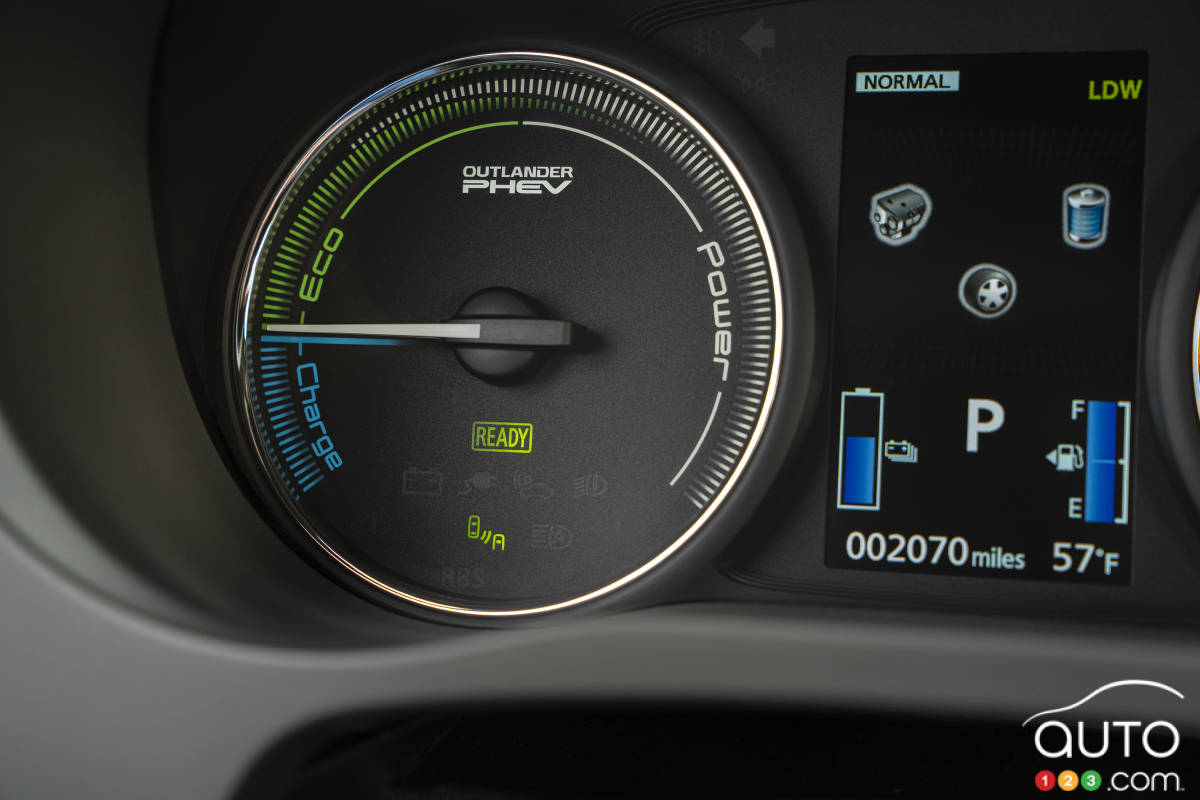 Mitsubishi Outlander PHEV, cadran de charge
