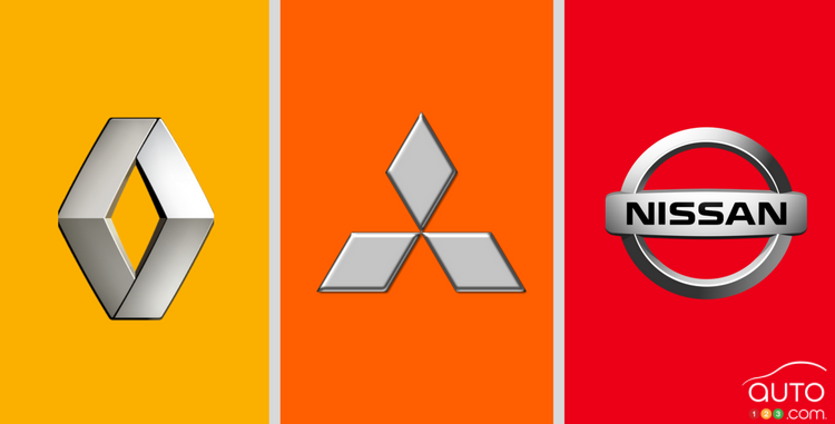 Les logos de Renault, Mitsubishi et Nissan