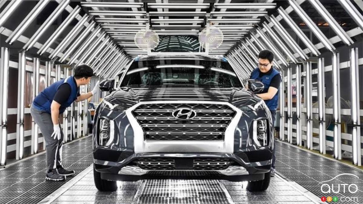 Un Hyundai Palisade en assemblage