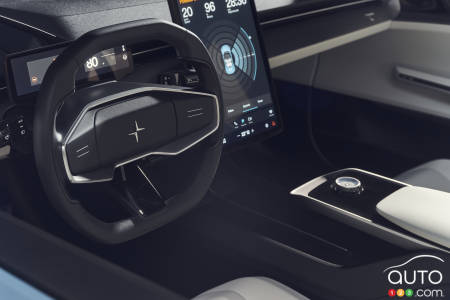 Polestar O2 roadster concept, dashboar,d steering wheel