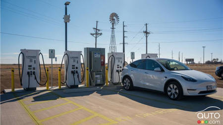 A charging station in Texas, financed by the NEVI program