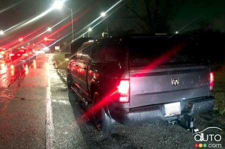 Moses Fosuo's truck, after breaking down