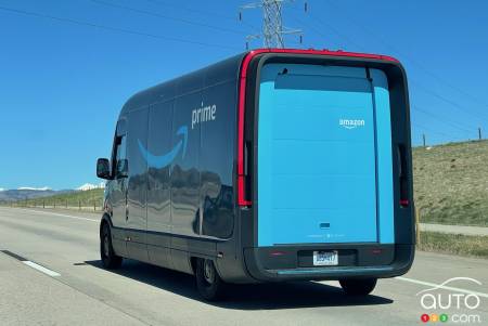 Rivian's electric delivery van, rear