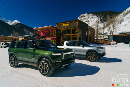 The R1S SUV and the R1T truck from Rivian