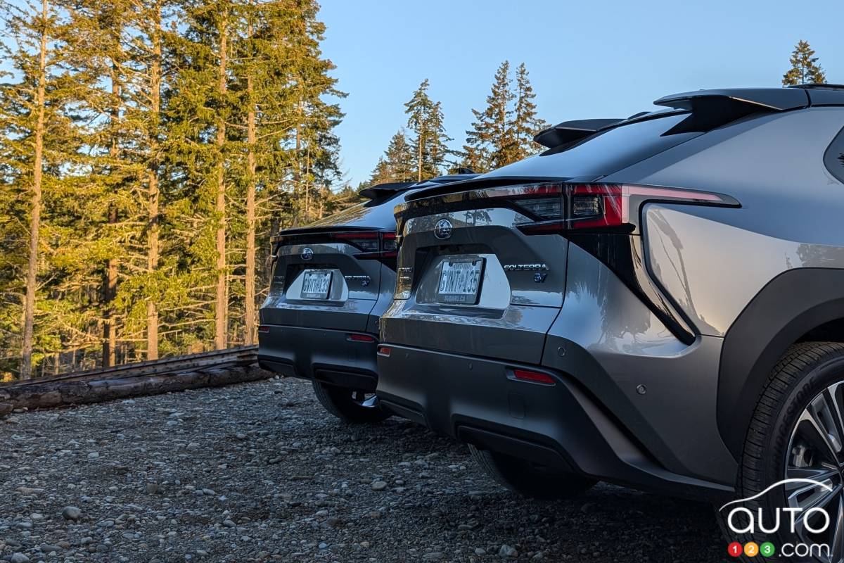 Le Subaru Solterra 2024, dans la forêt