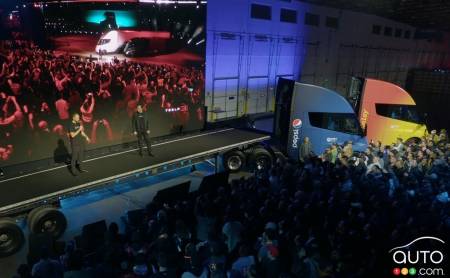 During the announcement of the first deliveries of Tesla Semi trucks to PepsiCo