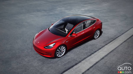 Tesla Model 3, from above