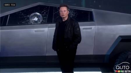 Elon Musk, during a failed demonstration with the Cybertruck