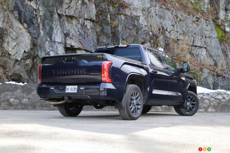 2024 Toyota Tundra Hybrid Platinum, three-quarters back