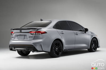 2021 Toyota Corolla Apex Edition, three-quarters rear