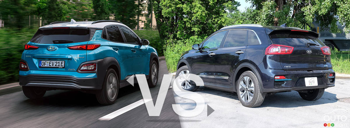 gemakkelijk Reusachtig tafereel Comparison: 2019 Hyundai Kona Electric vs 2019 Kia Niro EV | Car Reviews |  Auto123