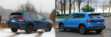 2022 Volkswagen Taos vs 2022 Subaru Forester - Three quarter back
