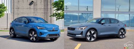 The 2023 Volvo C40 and the 2023 Polestar 2