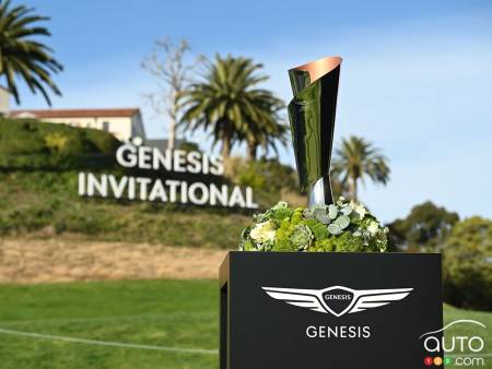 The GV80 was loaned to Tiger Woods as part of the Genesis Invitational event