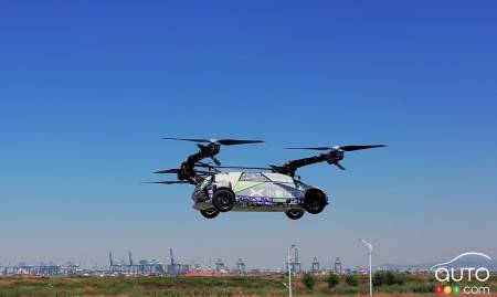 Xpeng AeroHT's flying car concept, during its first test flight