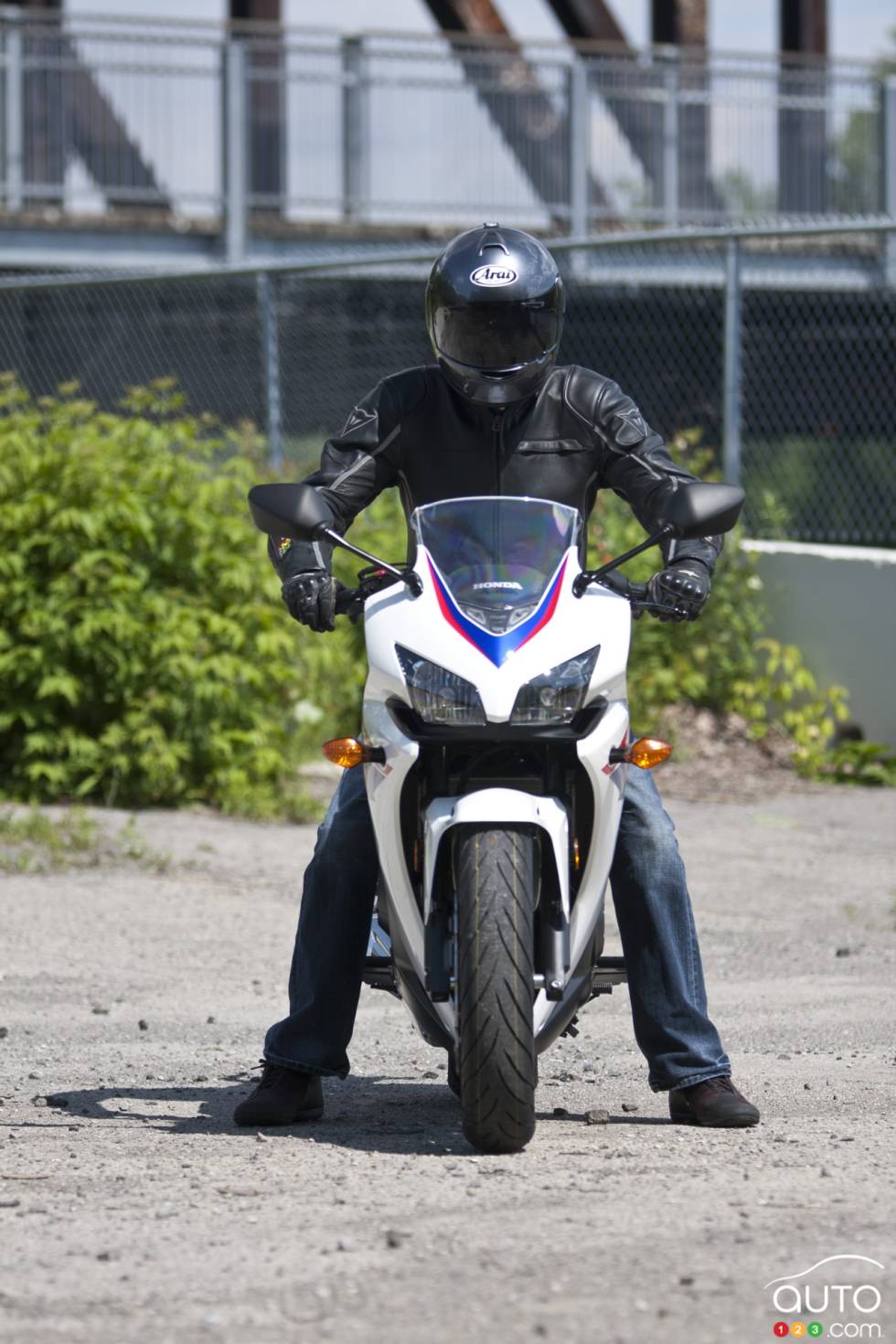 front view with rider