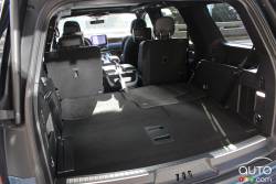 Rear space with folding rear seat