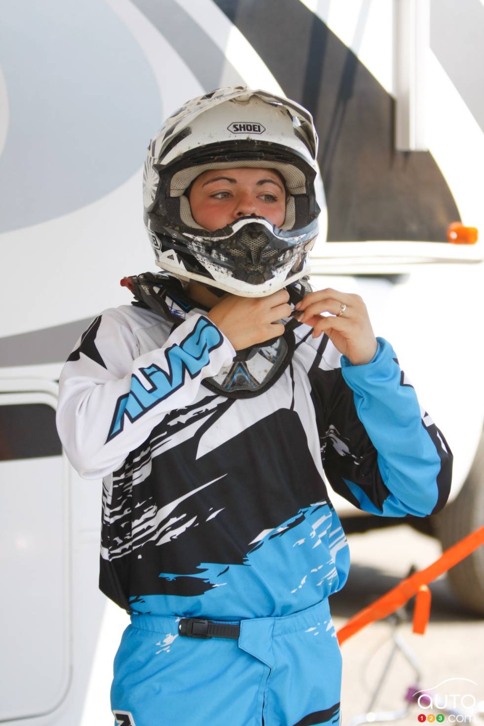 Émilie during a motocross championship round from the summer of 2013 at X-Town in Mirabel, QC