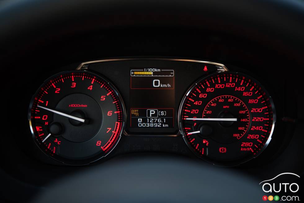 Instrumentation de la Subaru WRX Sport-Tech 2016