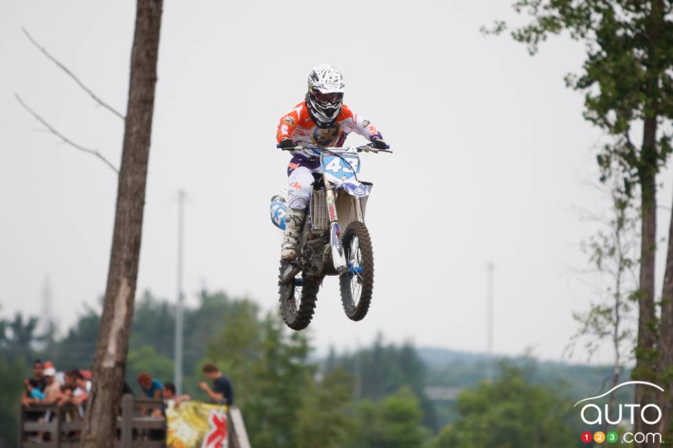 Émilie during a motocross championship round from the summer of 2013 at X-Town in Mirabel, QC