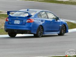 3/4 rear view of the WRX