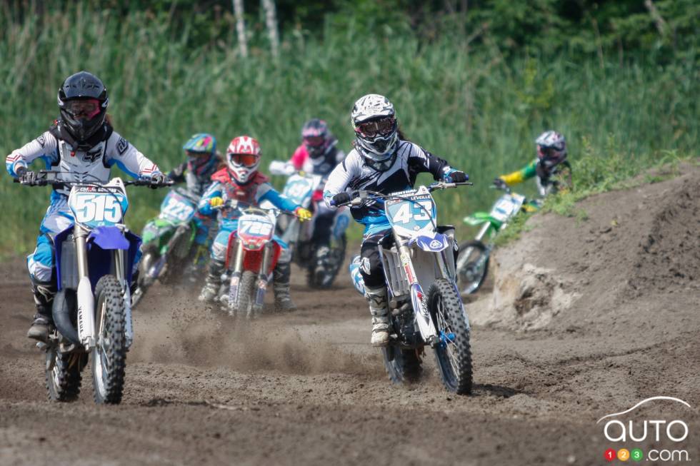 Émilie during a motocross championship round from the summer of 2013 at X-Town in Mirabel, QC