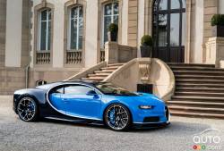 Vue de côté de la Bugatti Chiron