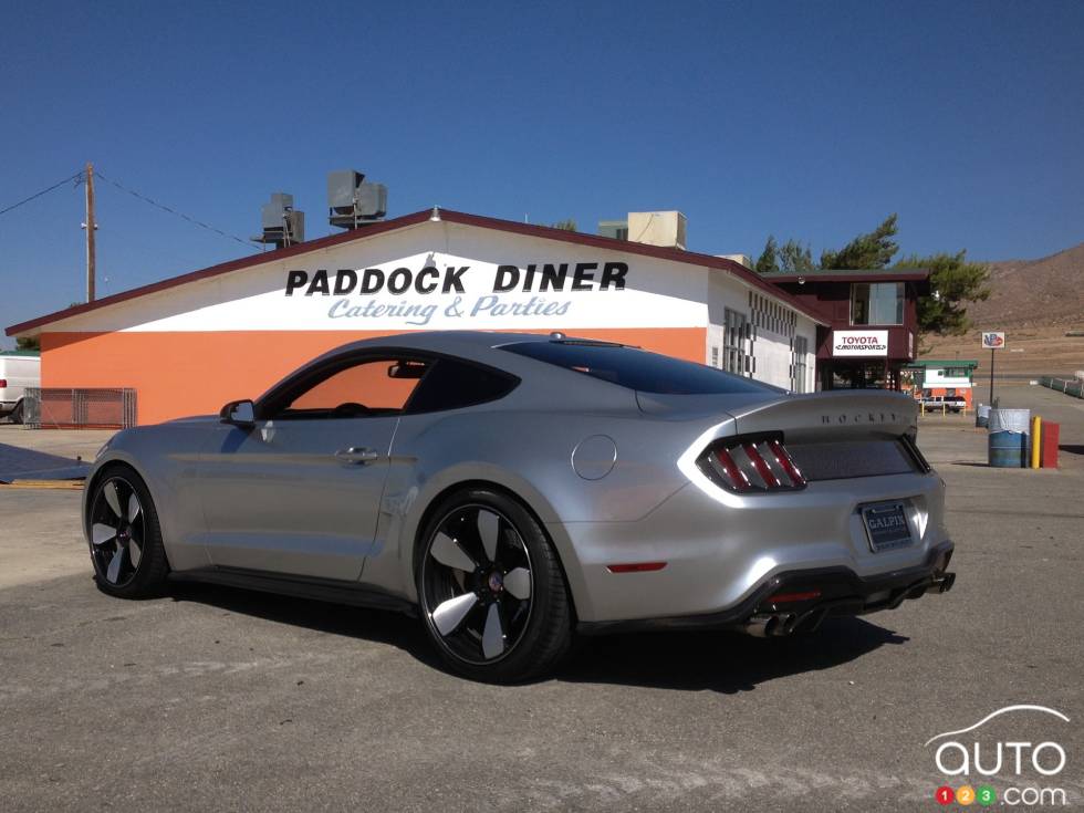 2015 Galpin-Fisker Mustang Rocket rear 3/4 view