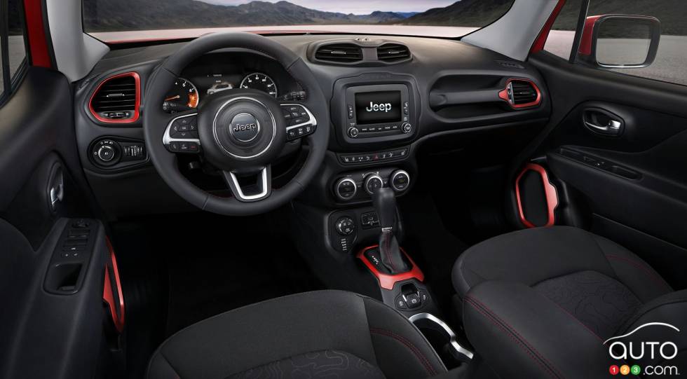 Habitacle du conducteur du Jeep Renegade 2016