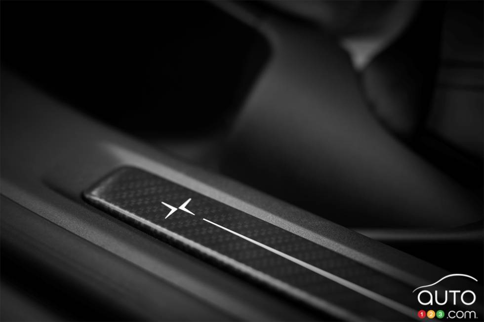 Polestar 1 interior detail, tread plate