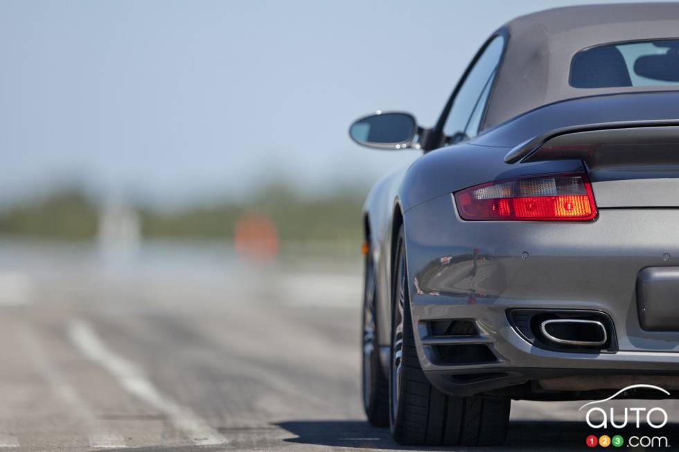 A Porsche is about to hit the runway