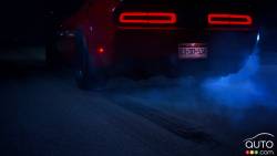 The 2018 Dodge Challenger SRT Demon is the first ever, factory production car with a TransBrake, which helps produce launch forces previously unattainable by street legal production vehicles.