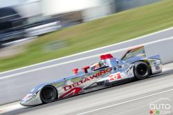 Andy Meyrick, Katherine Legge, DeltaWing Racing Cars, during race action.