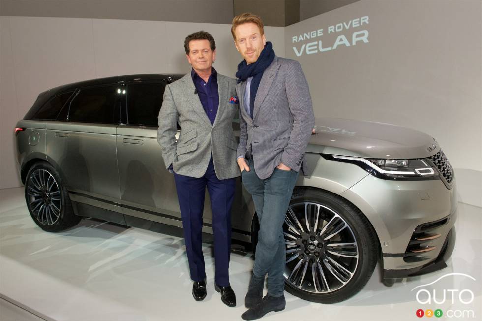 Le designer en chef de Land Rover Gerry Mc Govern (à gauche) et l'acteur Damian Lewis (à droite)