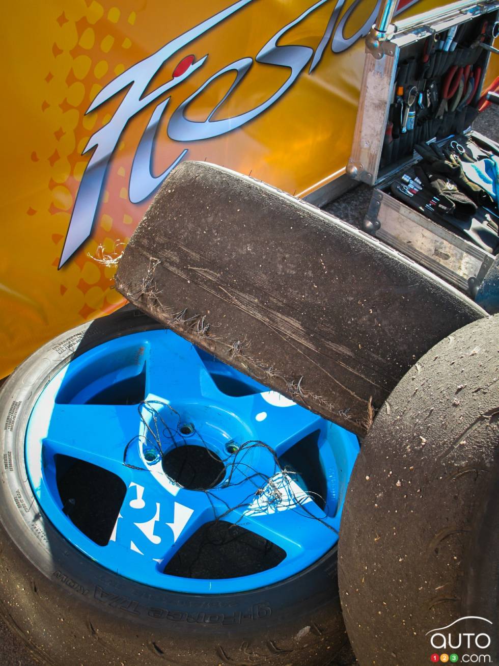 burned rubber from drifting