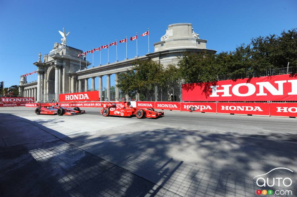Dario Franchitti, Target Chip Ganassi Racing and Sebastien Bourdais, Dragon Racing during Race 1