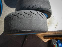 burned rubber from drifting