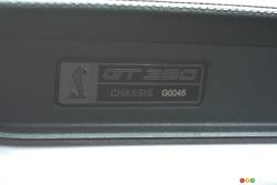 Détail intérieur de la Ford Mustang GT350 2016