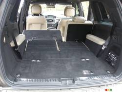 Cargo area with some of the rear seats folded down