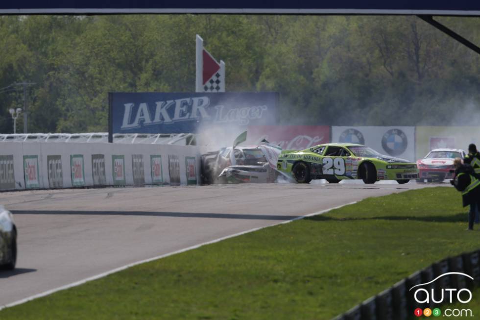 séquence de l'accident à la ligne d'arrivée