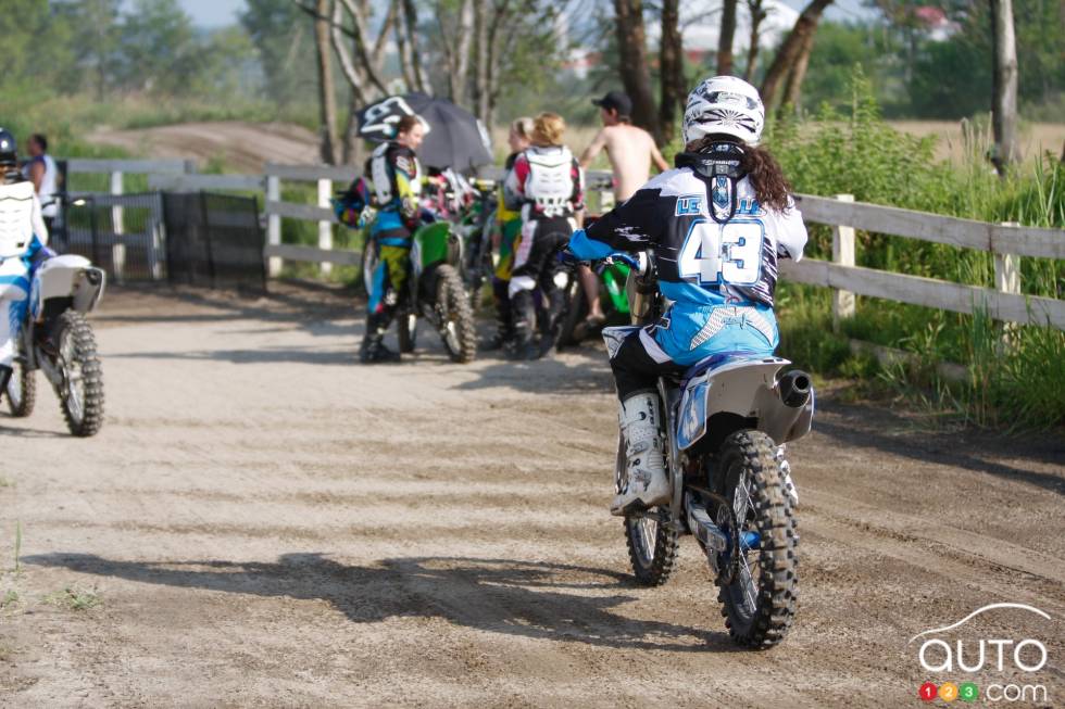 Émilie during a motocross championship round from the summer of 2013 at X-Town in Mirabel, QC