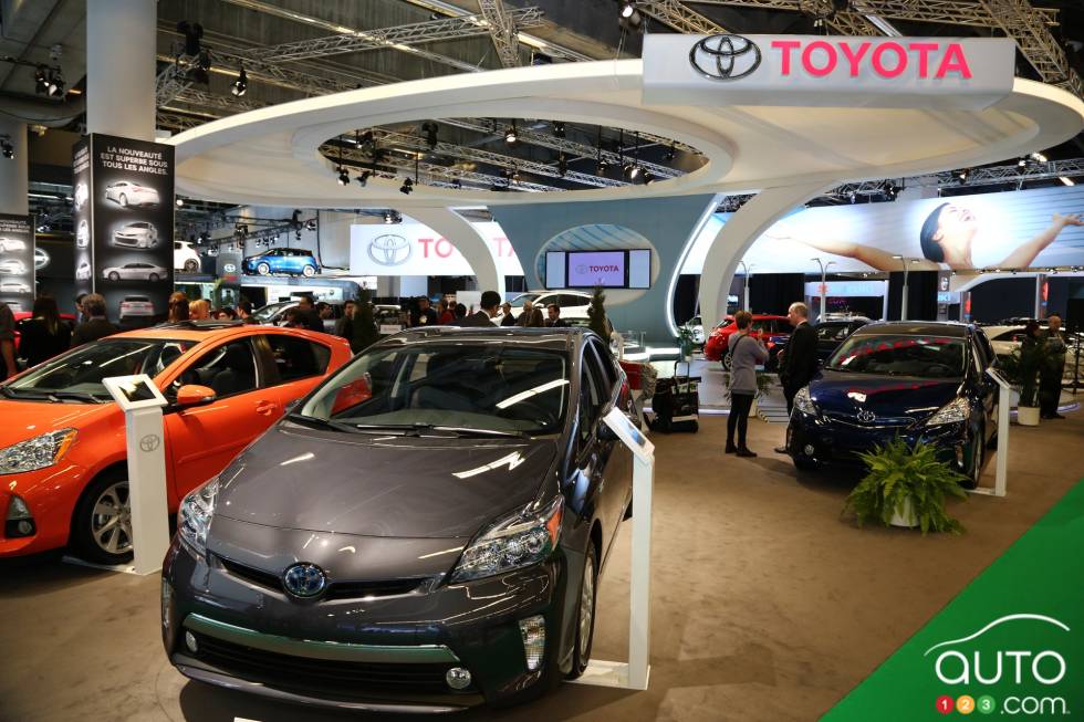 Toyota booth at the 2013 Montreal International Auto Show.