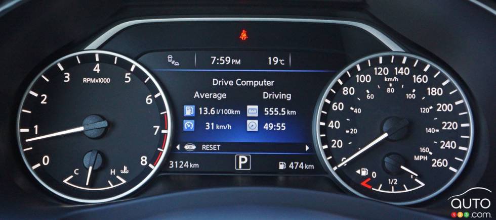 Instrumentation du Nissan Murano Platinum 2016